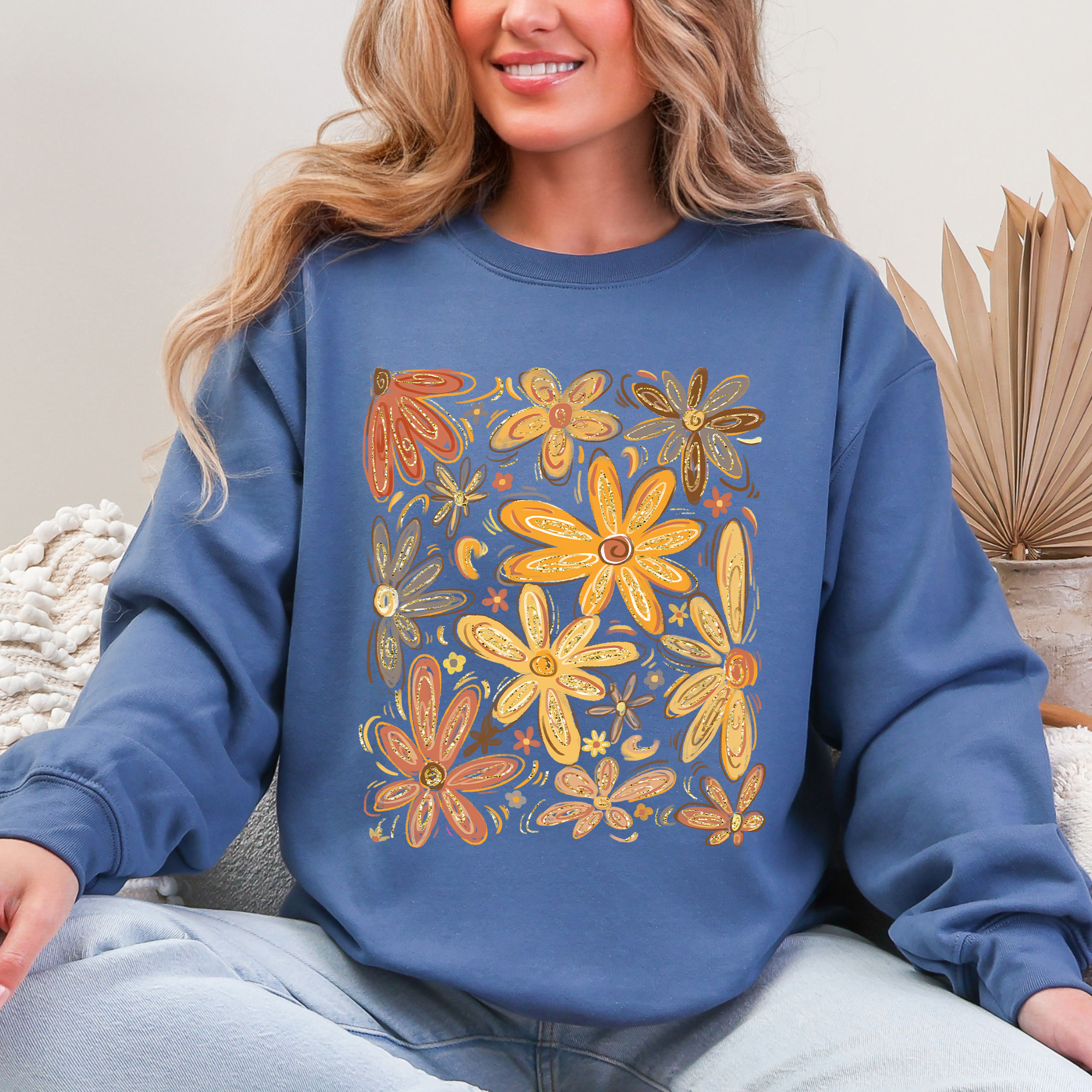 Beautiful Autumn Flowers, Fall, Floral, Watercolor Sweatshirt