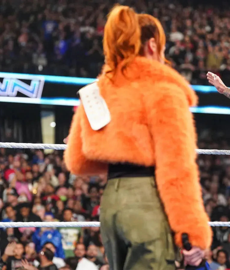 Becky Lynch SmackDown 2025 Fur Cropped Jacket USA Jackets