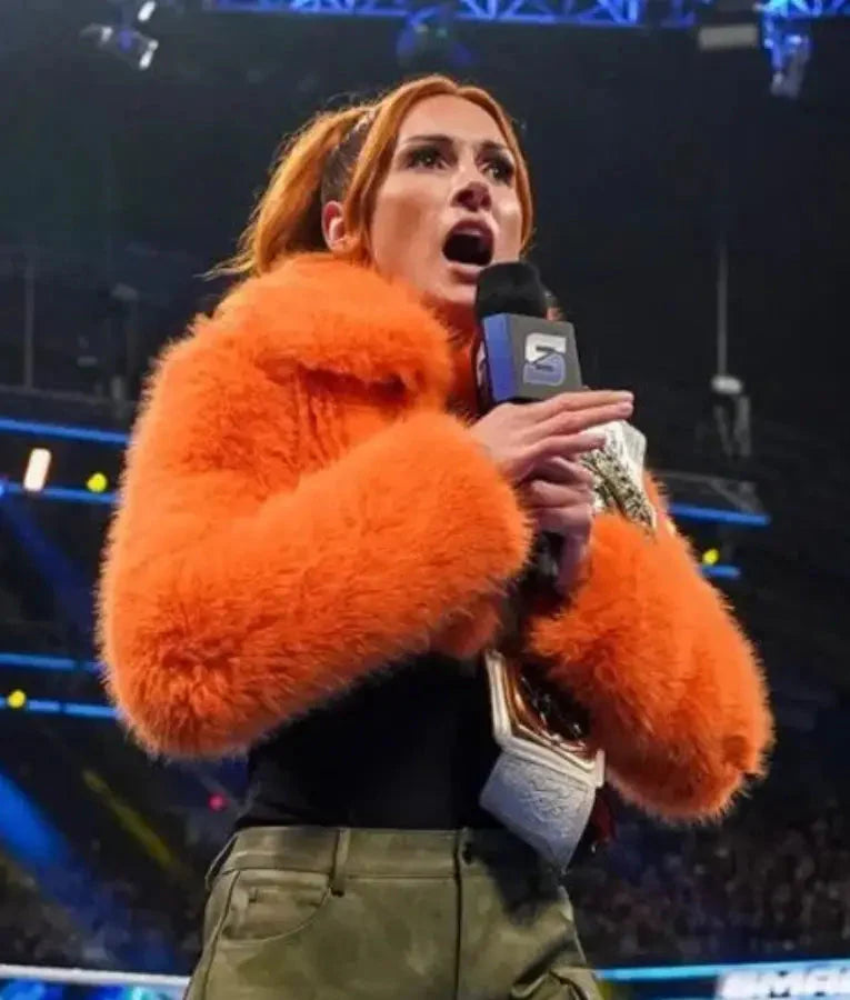 Becky Lynch SmackDown 2025 Fur Cropped Jacket USA Jackets