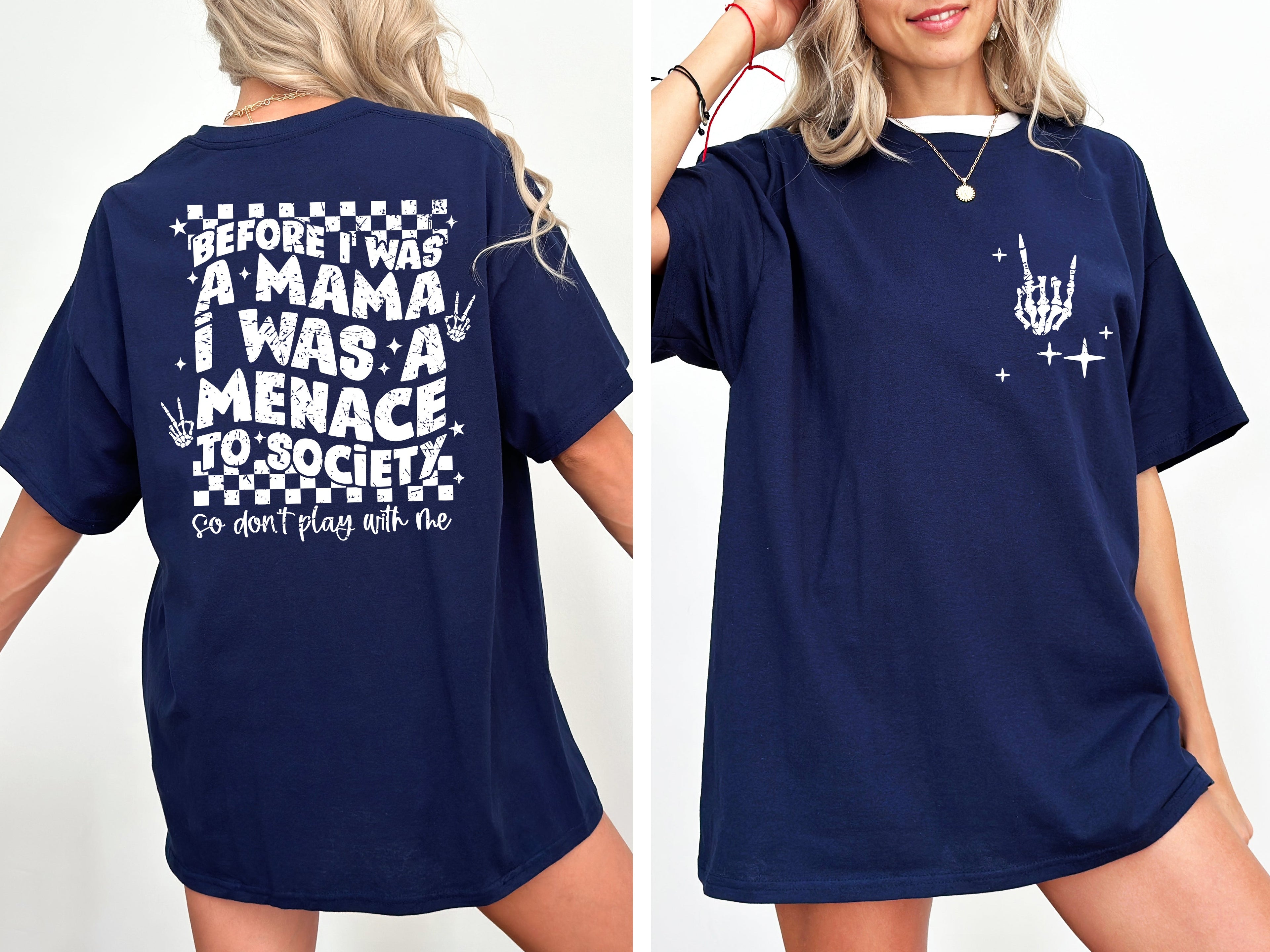 Before I Was A Mama, I Was A Menace To Society, Rap, Vintage, Funny, Mother, Mom, Humorous Tshirt Comfort Colors T-Shirt