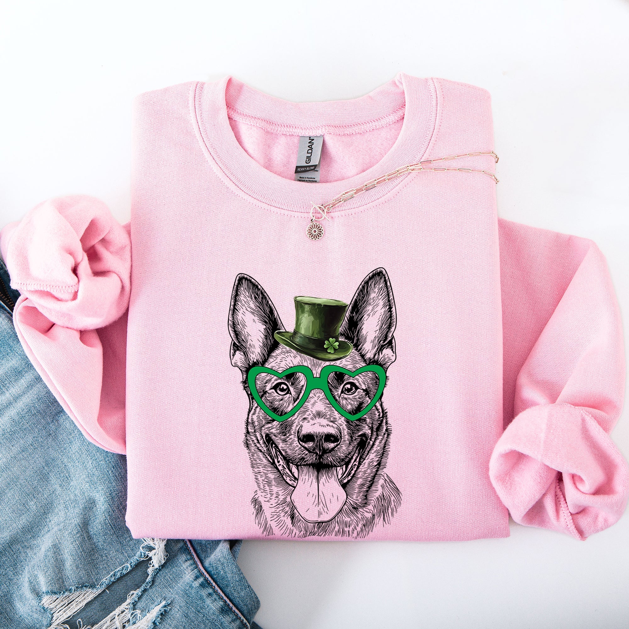Belgian Malinois, Adorable Dog, St Patrick's Day, Lucky, Irish Sweatshirt
