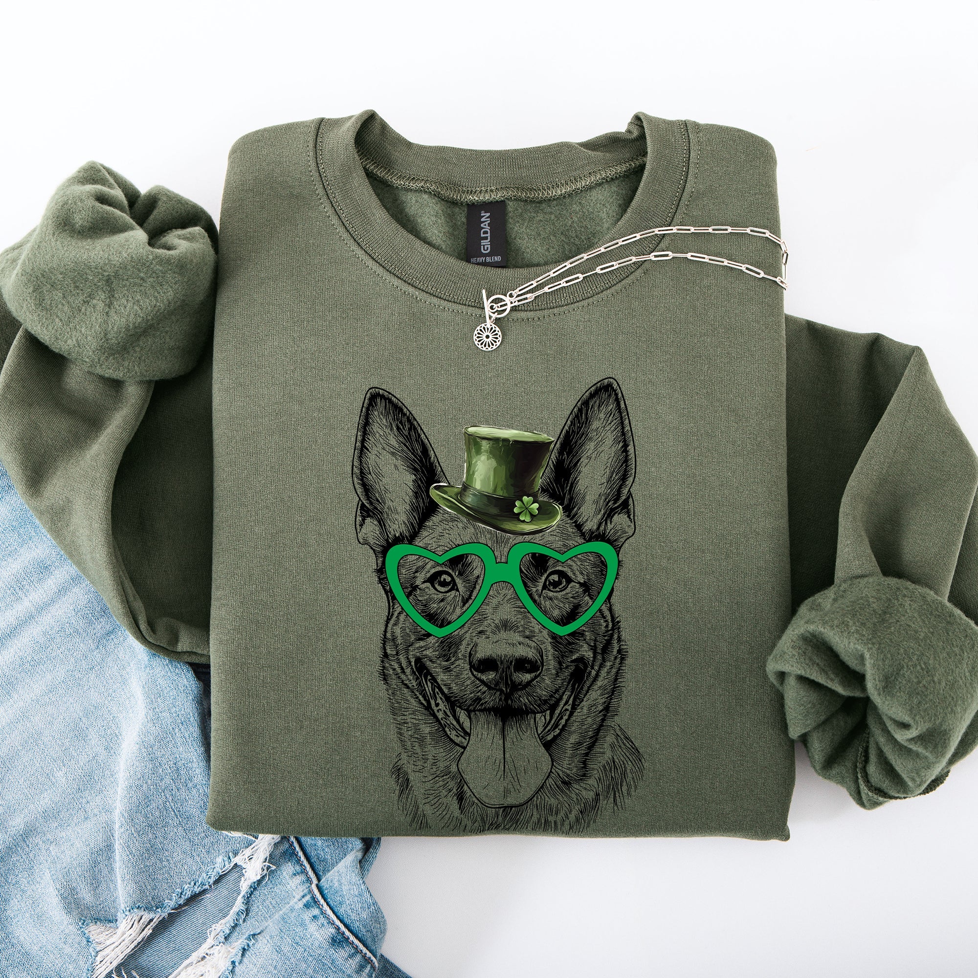 Belgian Malinois, Adorable Dog, St Patrick's Day, Lucky, Irish Sweatshirt