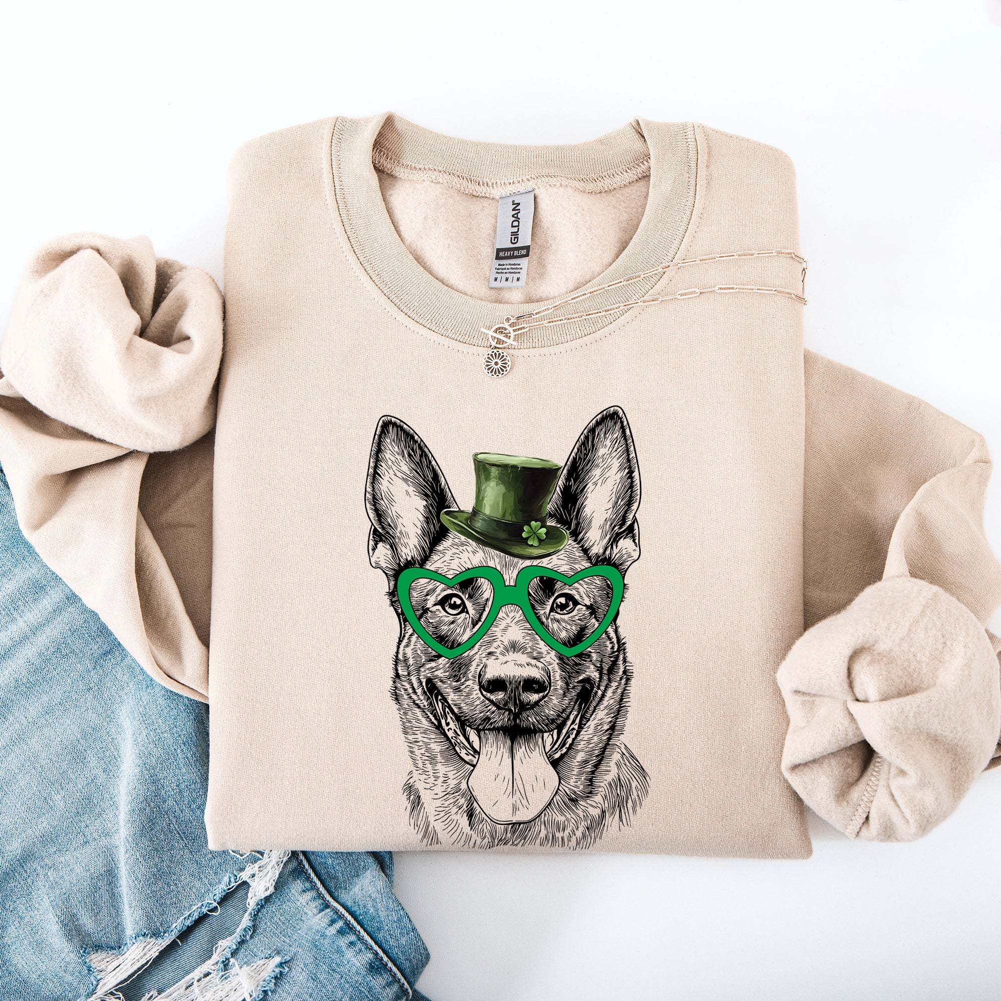Belgian Malinois, Adorable Dog, St Patrick's Day, Lucky, Irish Sweatshirt