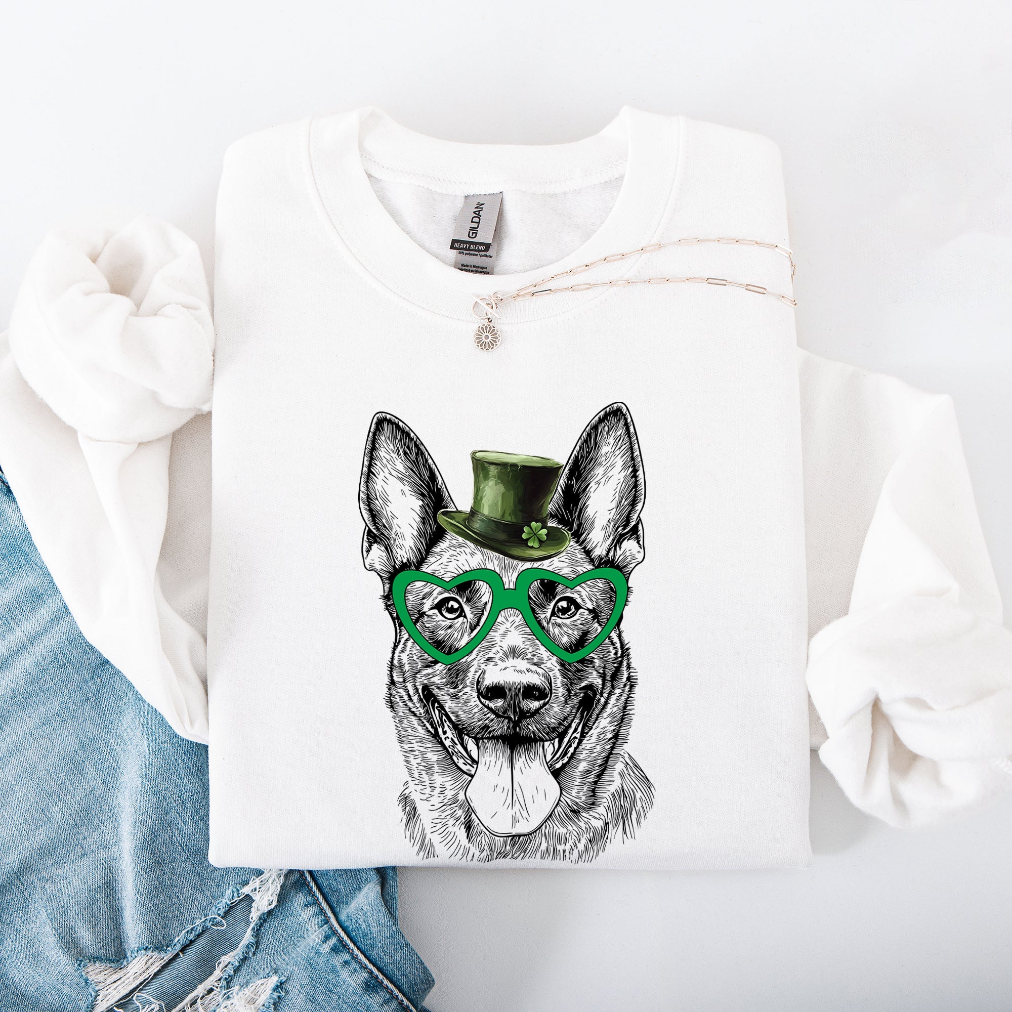 Belgian Malinois, Adorable Dog, St Patrick's Day, Lucky, Irish Sweatshirt