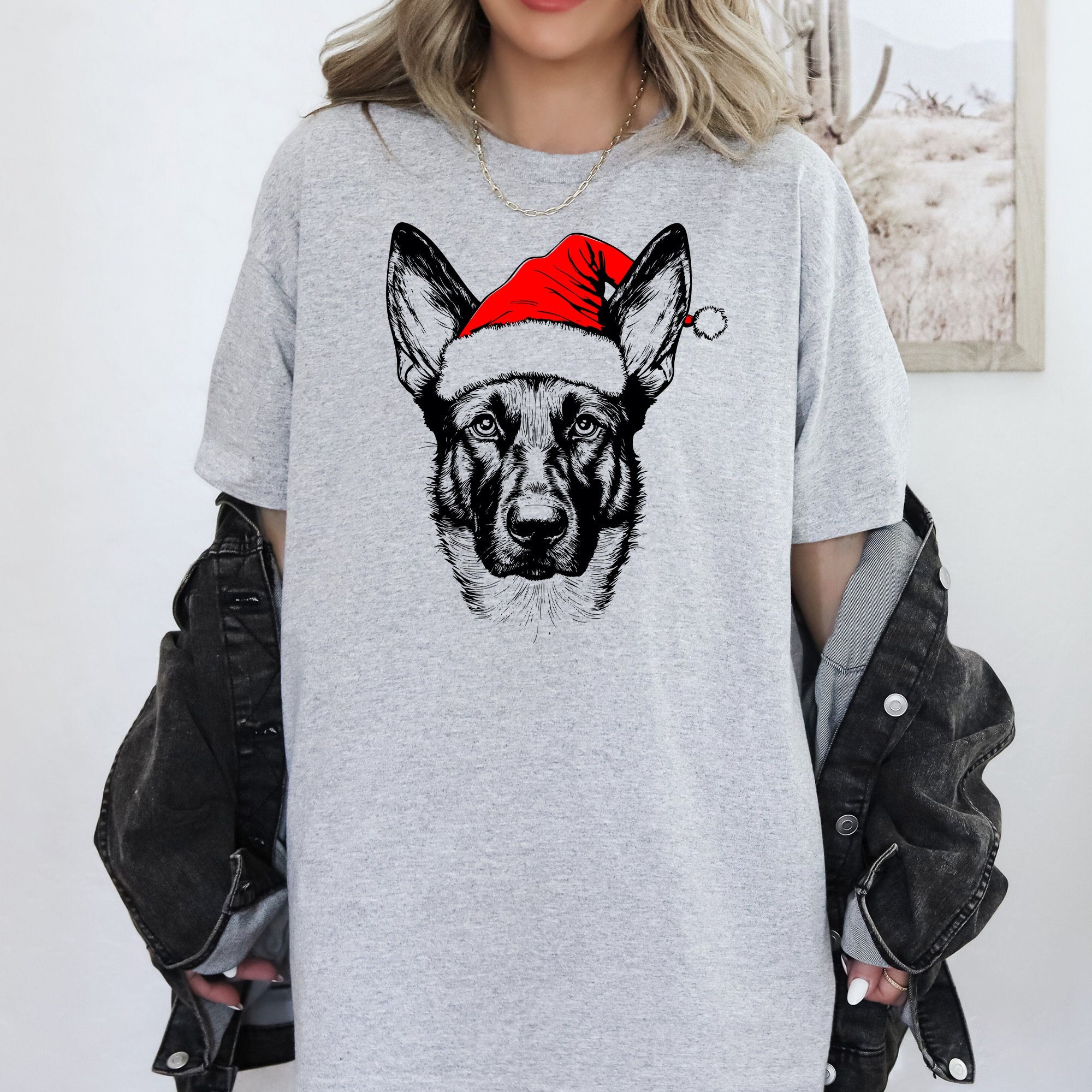 Belgian Malinois, Santa, Dog, Christmas, Dog Lover, Pet T-Shirt Comfort Colors T-Shirt