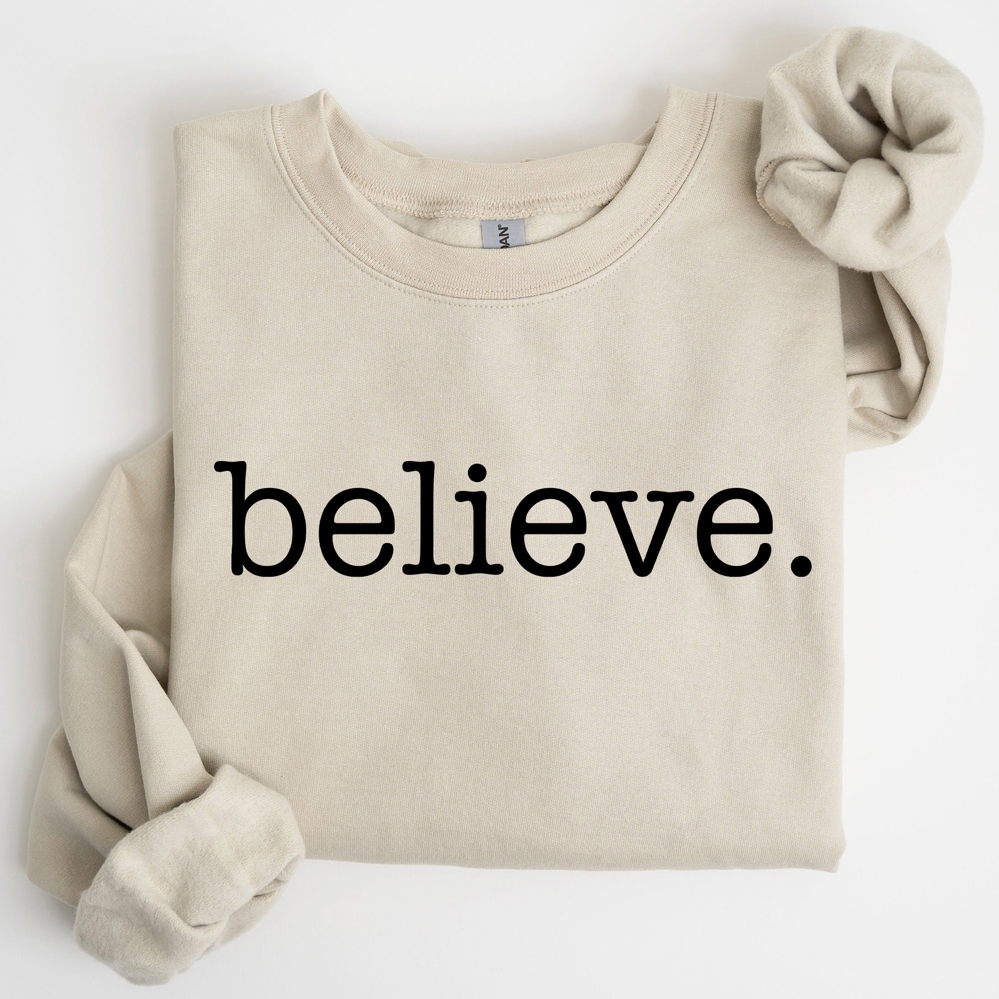 Believe, Classic Minimalist, Christmas, Winter, Snow, Santa, Xmas Sweatshirt