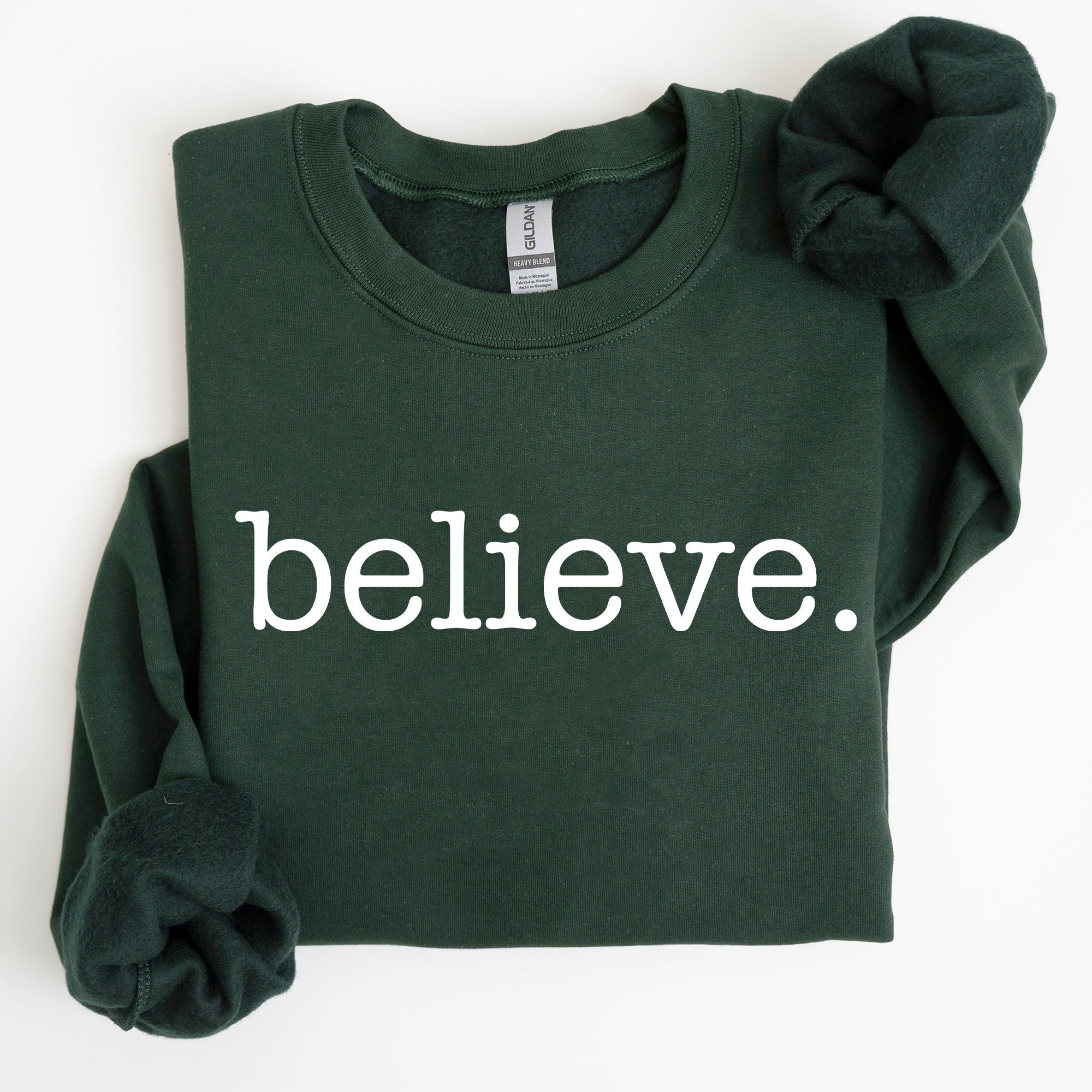 Believe, Classic Minimalist, Christmas, Winter, Snow, Santa, Xmas Sweatshirt