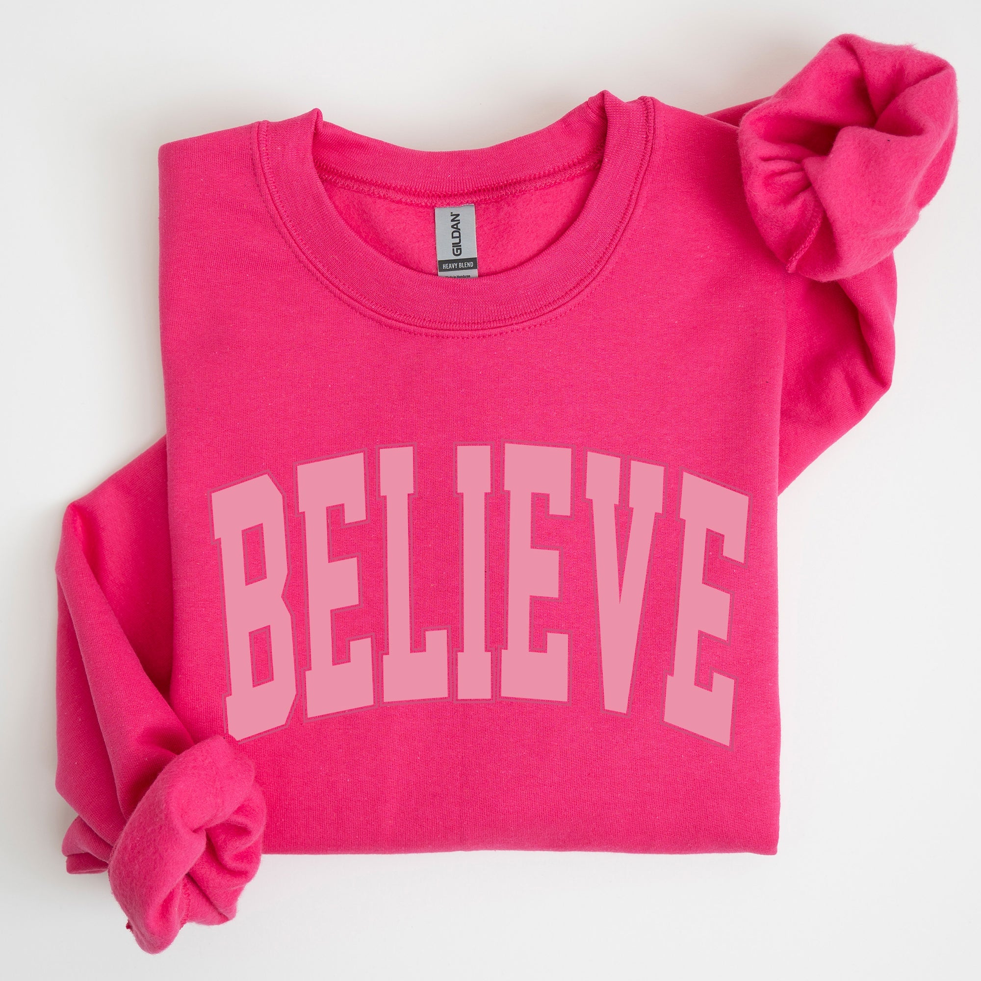 Believe, Varsity, Collegiate, Christmas, Santa, Winter, Xmas Sweatshirt