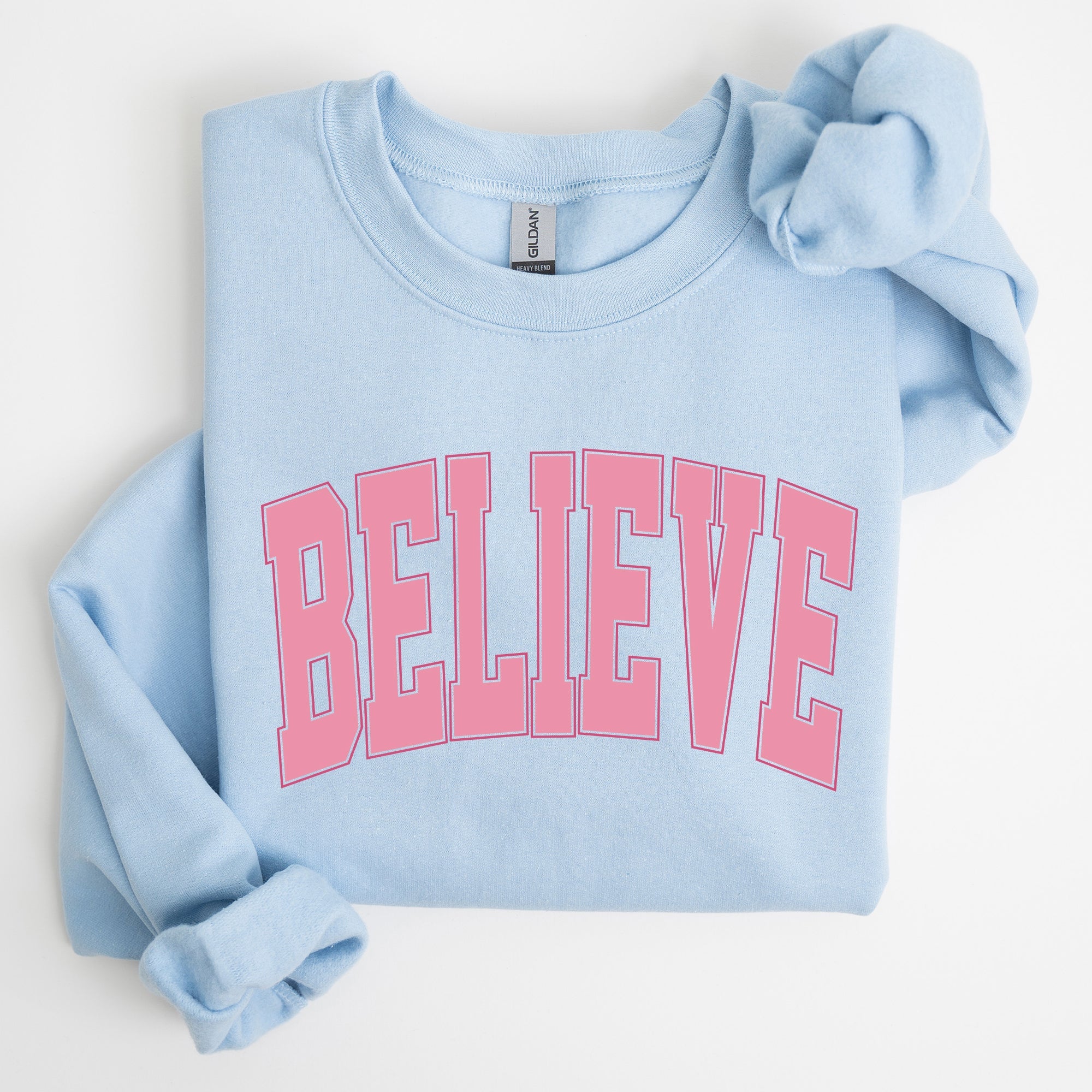 Believe, Varsity, Collegiate, Christmas, Santa, Winter, Xmas Sweatshirt