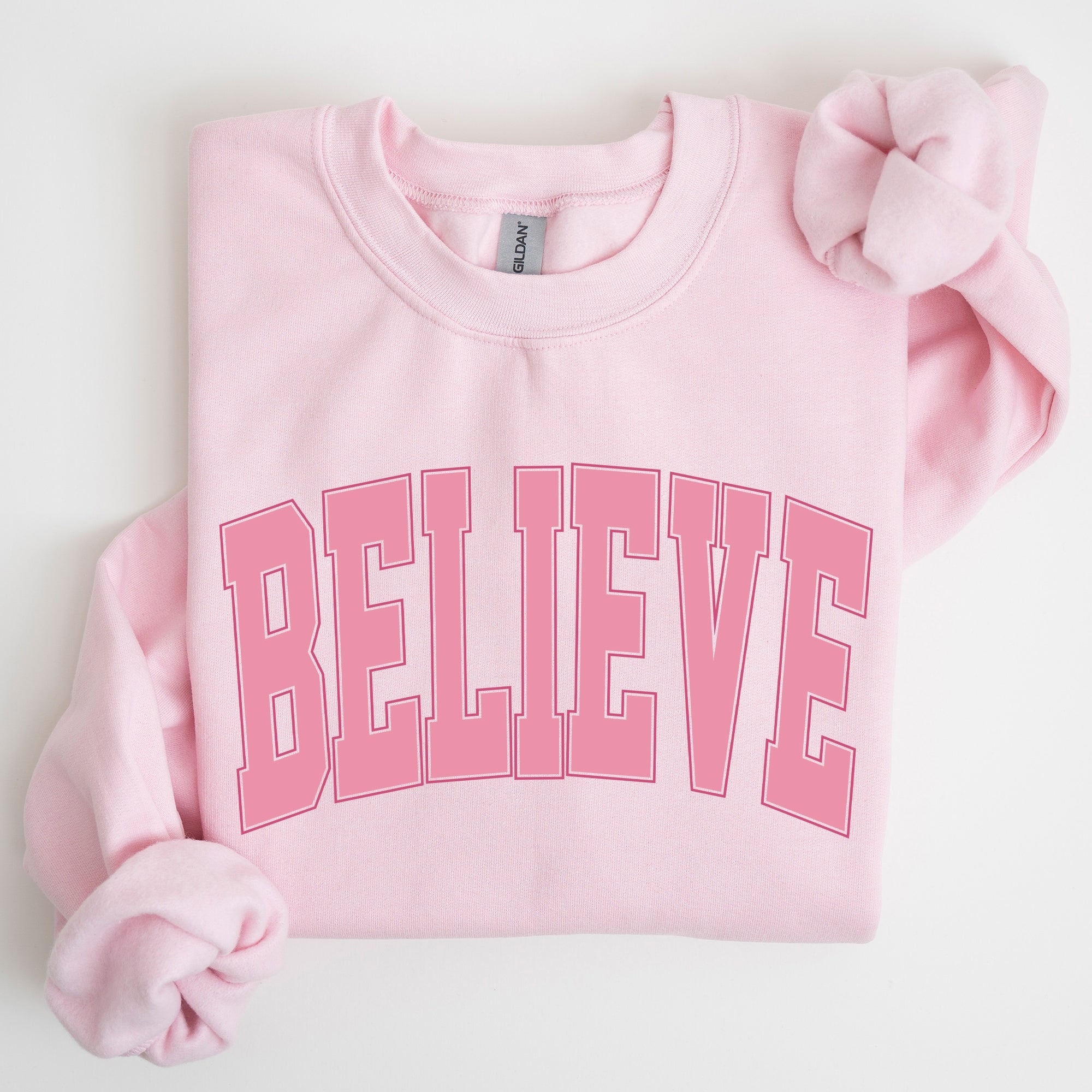 Believe, Varsity, Collegiate, Christmas, Santa, Winter, Xmas Sweatshirt