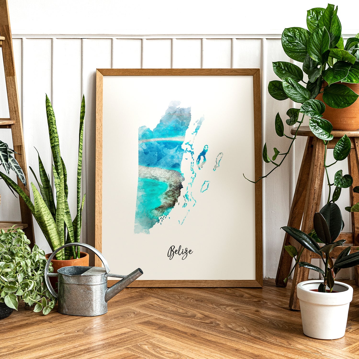 Belize Watercolor Map