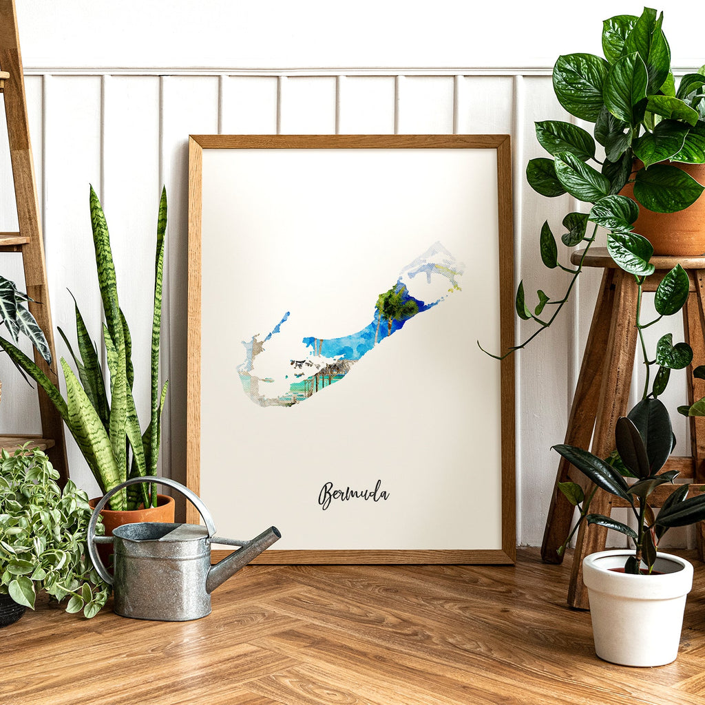 Bermuda Watercolor Map