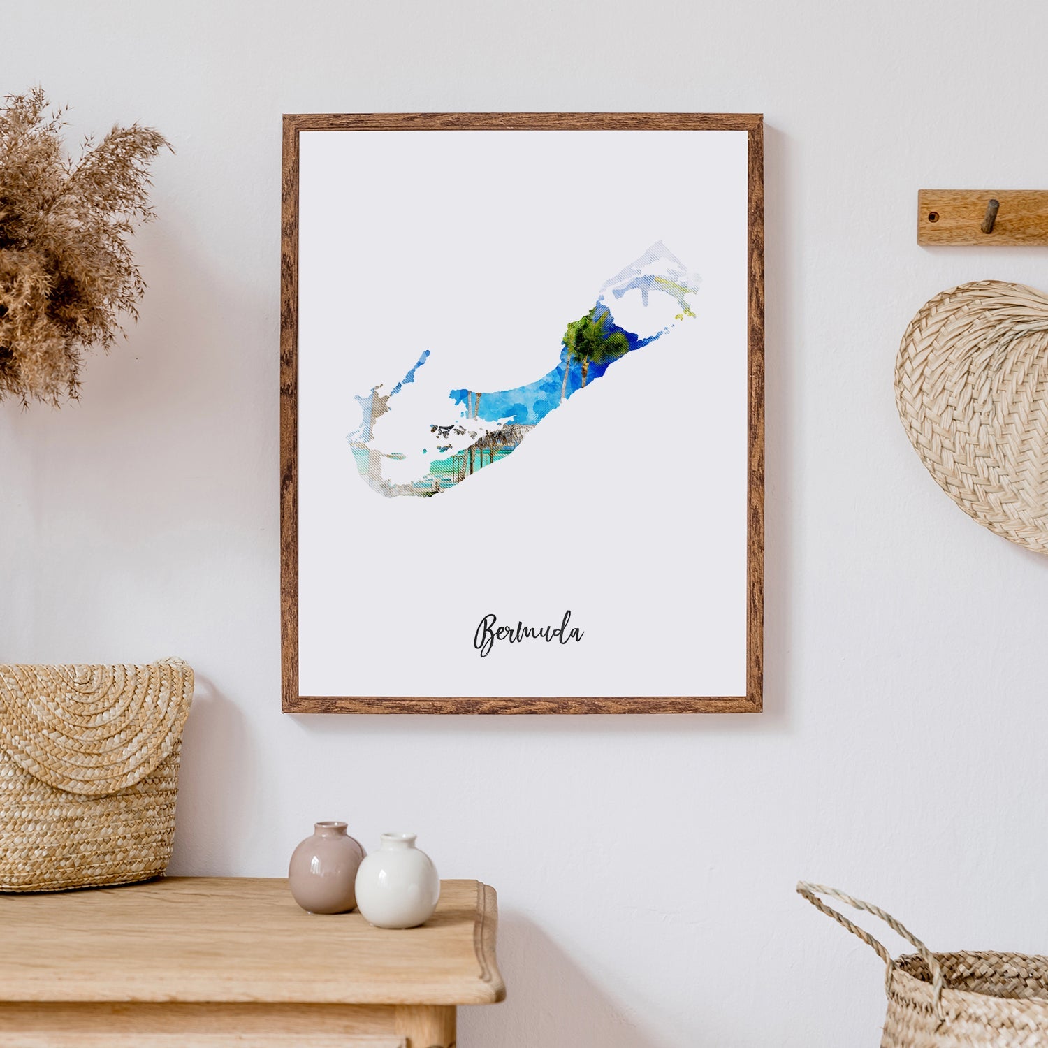 Bermuda Watercolor Map