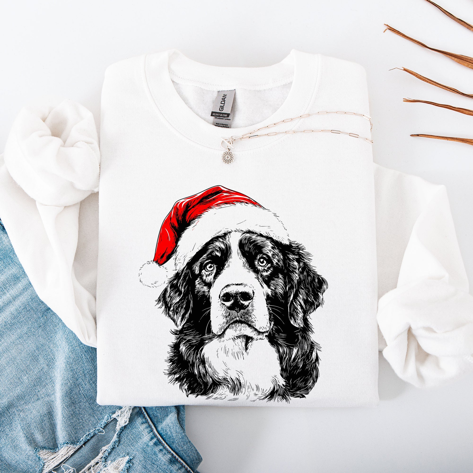 Bernese Mountain, Santa, Dog, Christmas, Dog Lover, Pet Sweatshirt