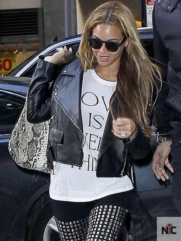 Beyonce Biker Leather Jacket Clanton Jacket