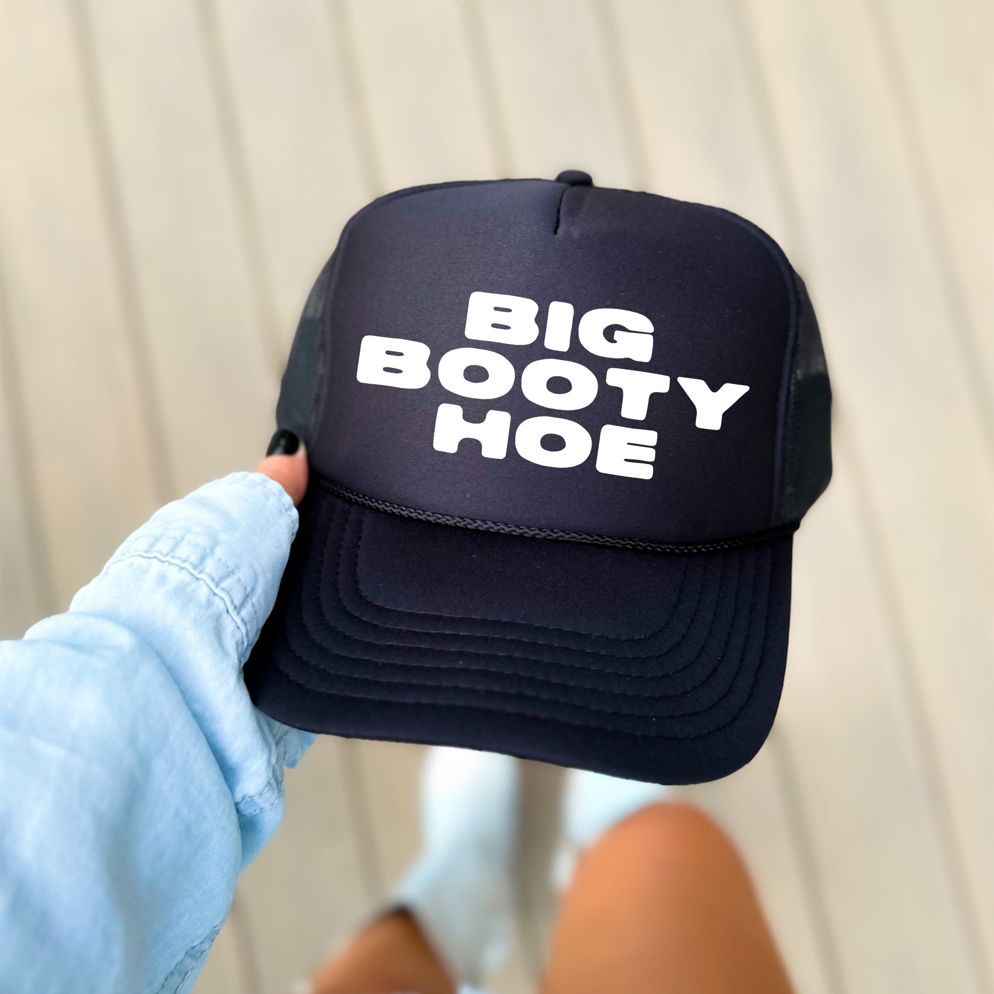 Big Booty Hoe, Sassy, Funny, Black Snapback Trucker Hat