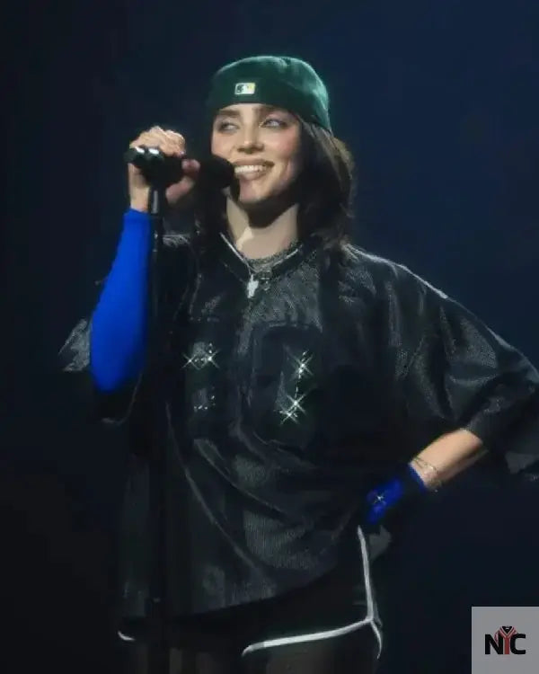 Billie Eilish London Hit Me Hard And Soft Tour Black Jersey Clanton Jacket