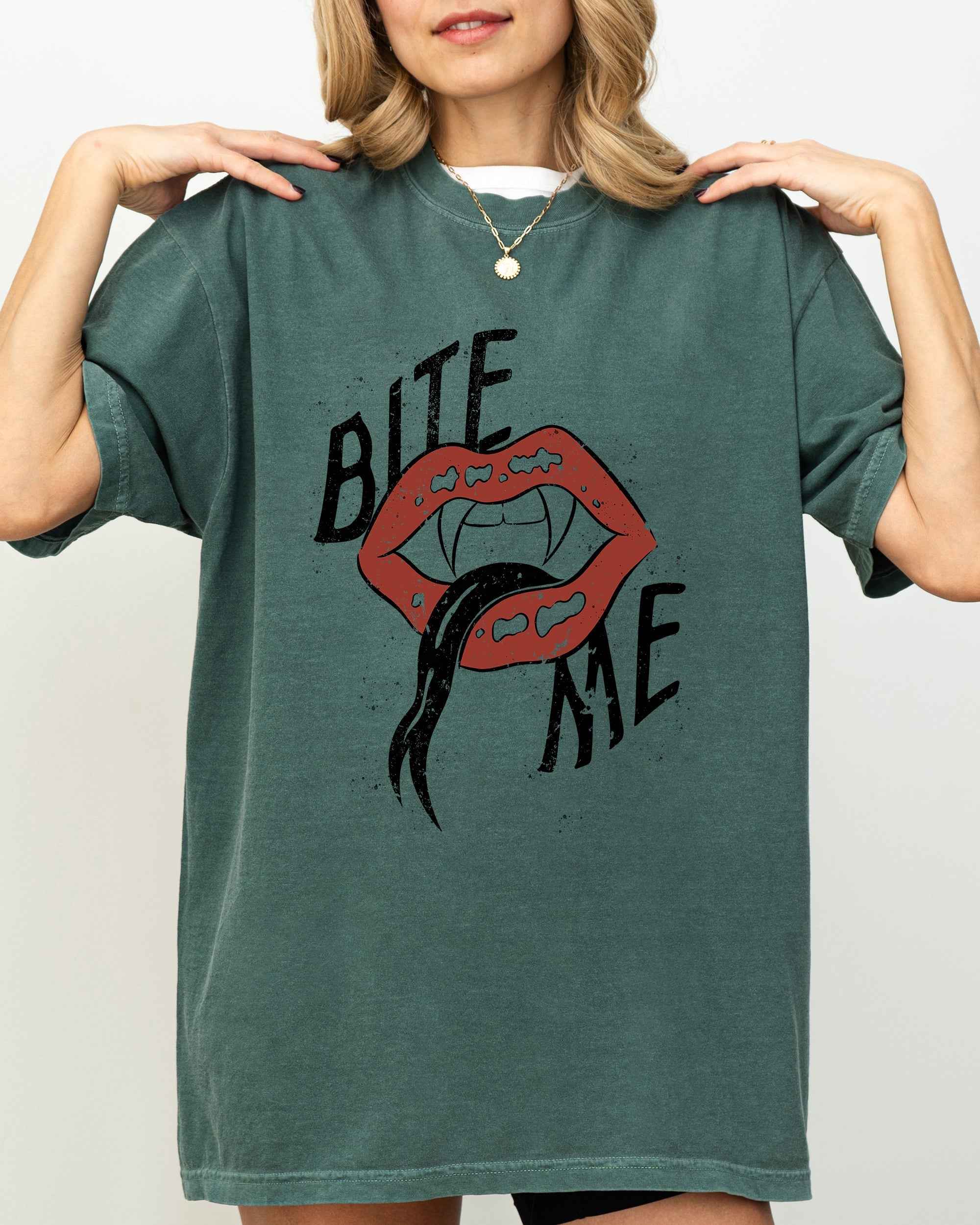 Bite Me, Lips, Vampire, Funny, Sexy, Crude, Sarcastic, Vulgar Shirt Comfort Colors T-Shirt