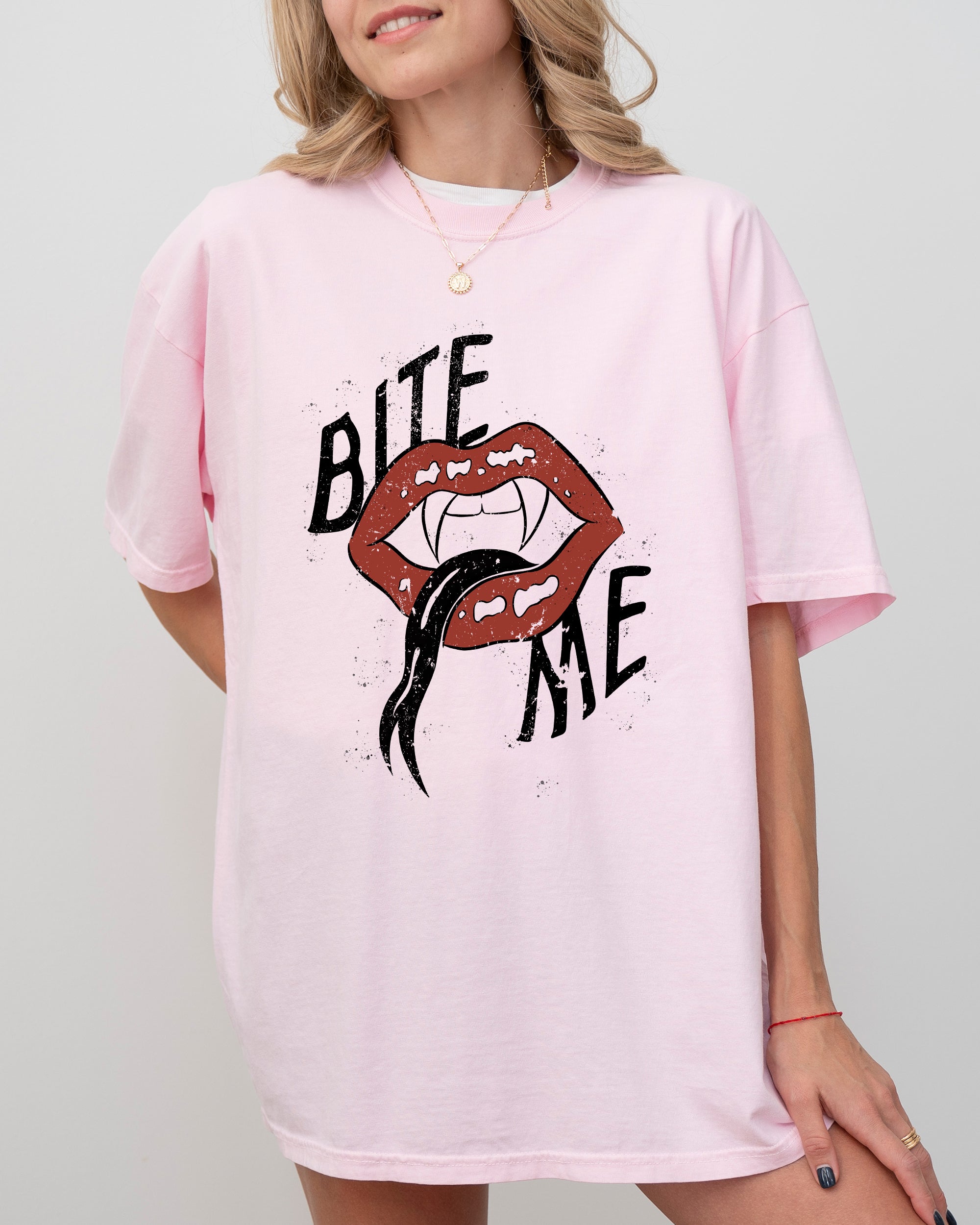 Bite Me, Lips, Vampire, Funny, Sexy, Crude, Sarcastic, Vulgar Shirt Comfort Colors T-Shirt