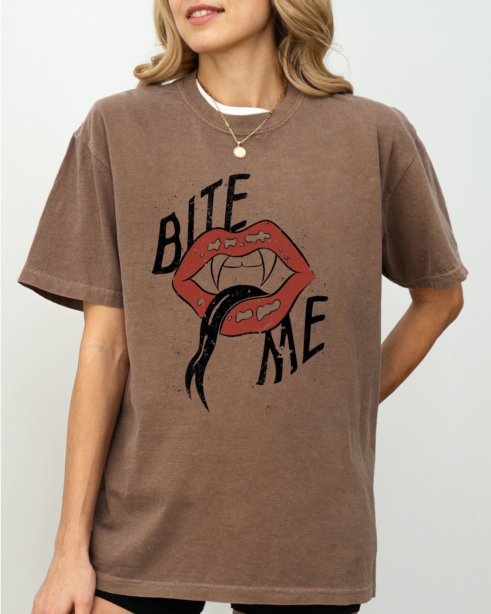 Bite Me, Lips, Vampire, Funny, Sexy, Crude, Sarcastic, Vulgar Shirt Comfort Colors T-Shirt