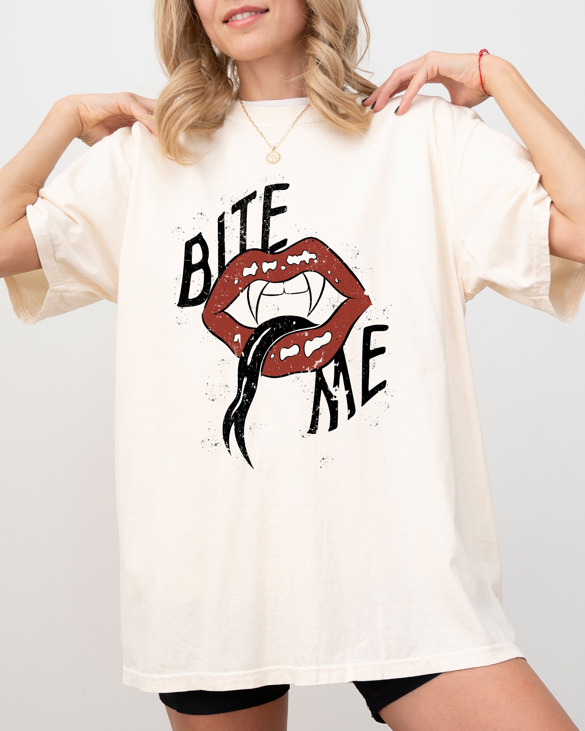 Bite Me, Lips, Vampire, Funny, Sexy, Crude, Sarcastic, Vulgar Shirt Comfort Colors T-Shirt