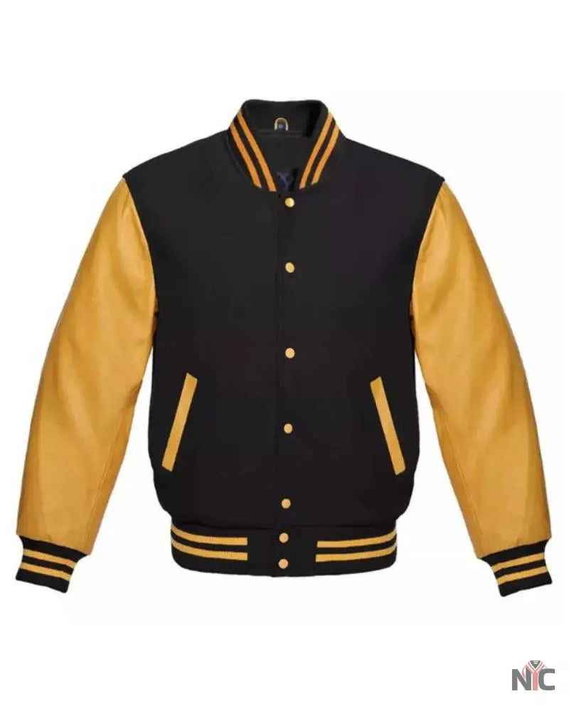 Black And Gold Varsity Jacket Clanton Jacket