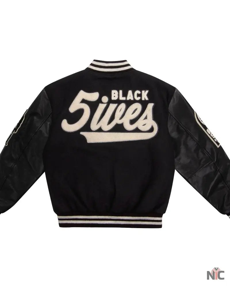 Black Fives Varsity Jacket Clanton Jacket