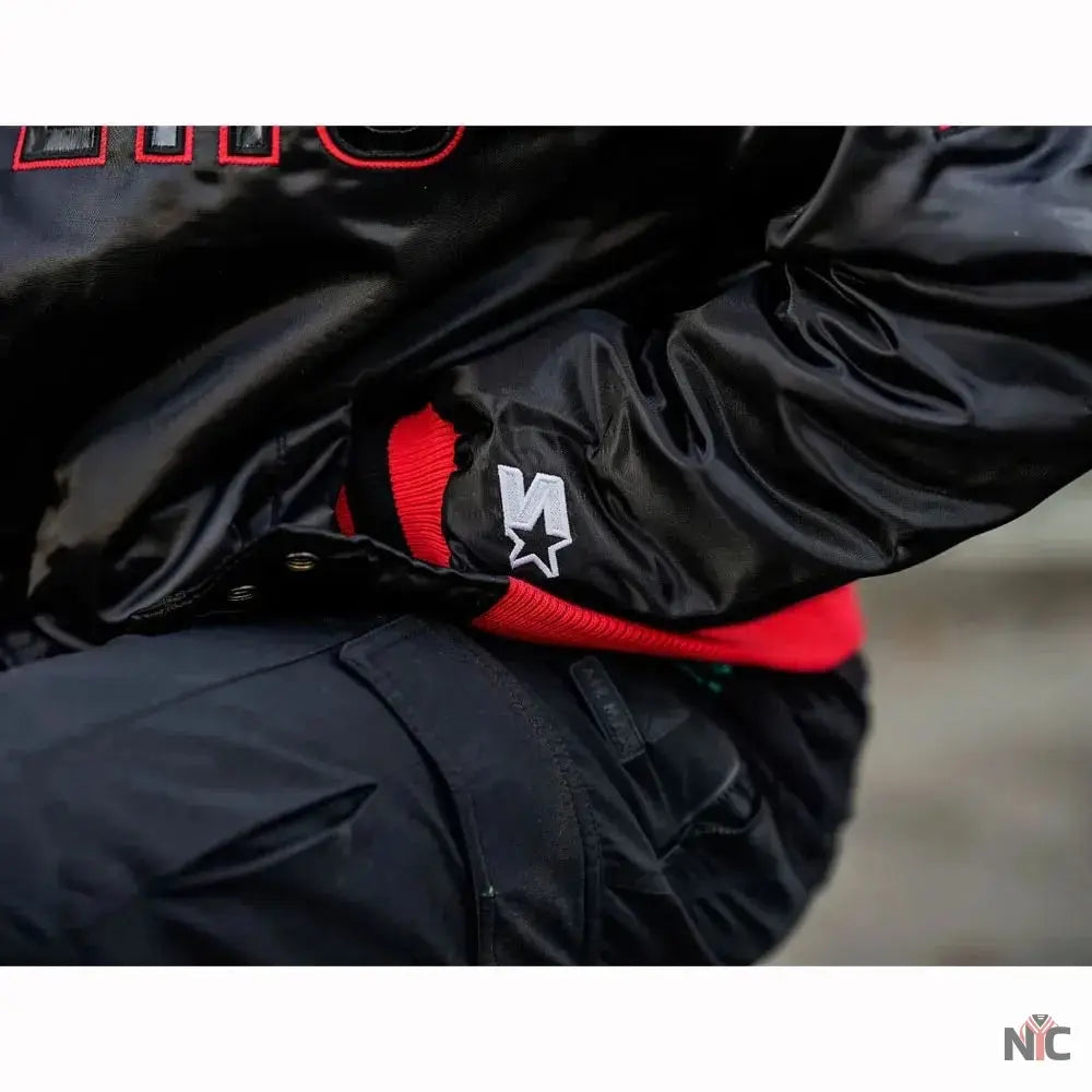 Black Indiana Pacers Satin Jacket Clanton Jacket