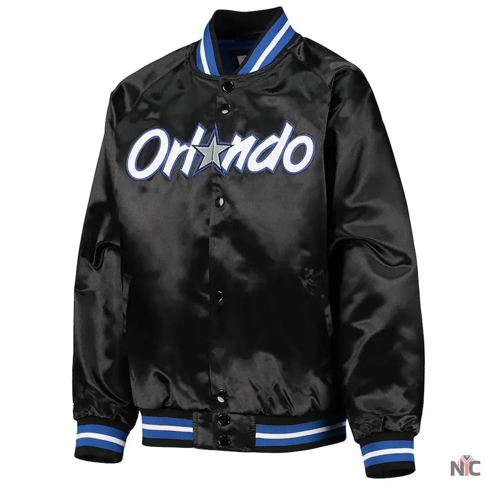 Black Orlando Magic Youth Hardwood Classics Jacket Clanton Jacket
