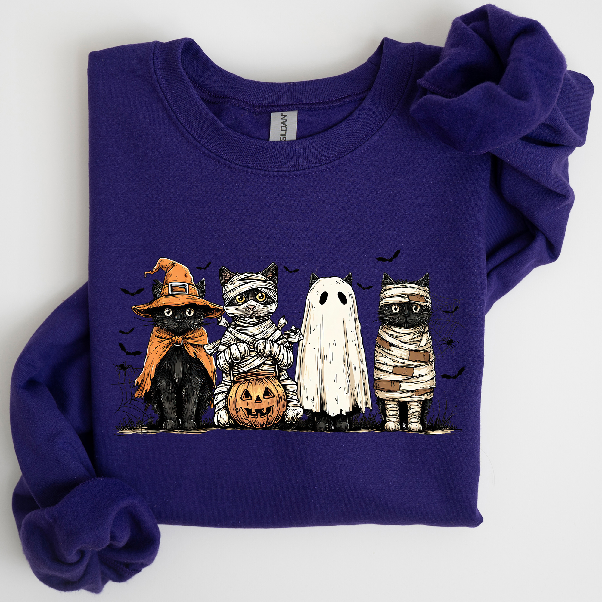 Black Cats Pumpkin, Ghost Cats, Retro Halloween, Gothic, Halloween Cat Mama Shirt, Autumn, Black Cat, Halloween Sweatshirt