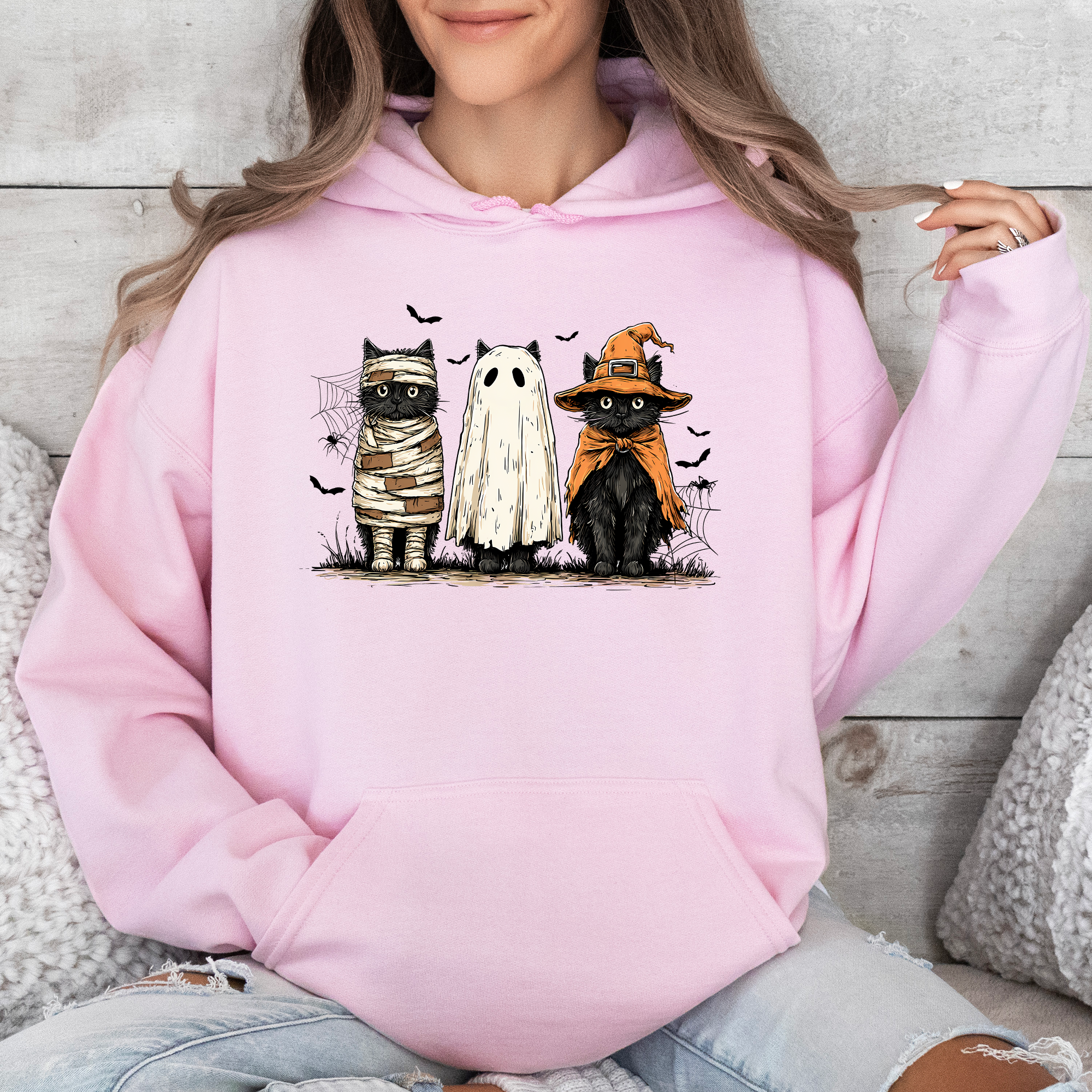Black Cats, Boo, Ghost Cats, Retro Halloween, Gothic, Halloween Cat Mama Shirt, Autumn, Black Cat, Graphic Hoodie, Hooded Sweatshirt