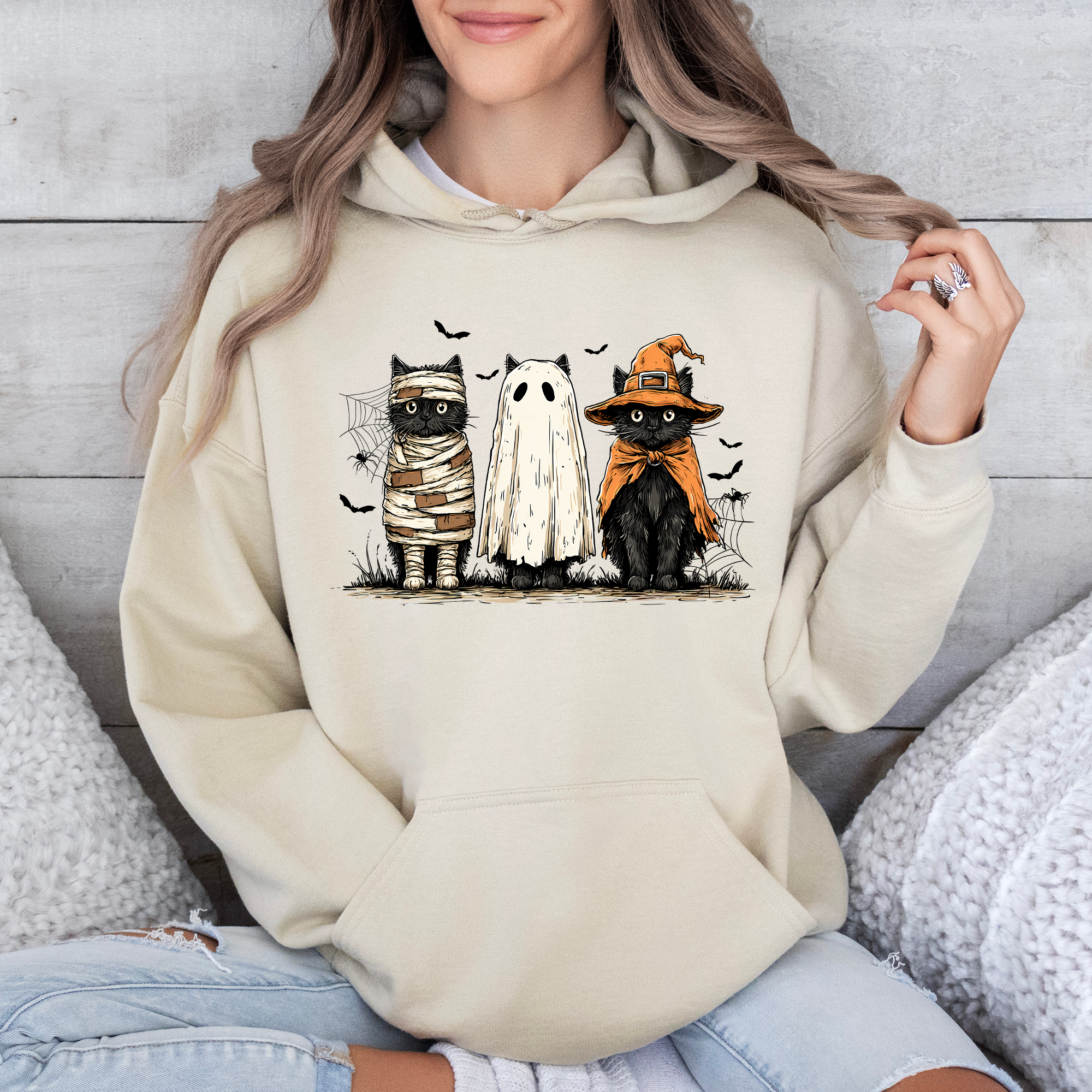 Black Cats, Boo, Ghost Cats, Retro Halloween, Gothic, Halloween Cat Mama Shirt, Autumn, Black Cat, Graphic Hoodie, Hooded Sweatshirt