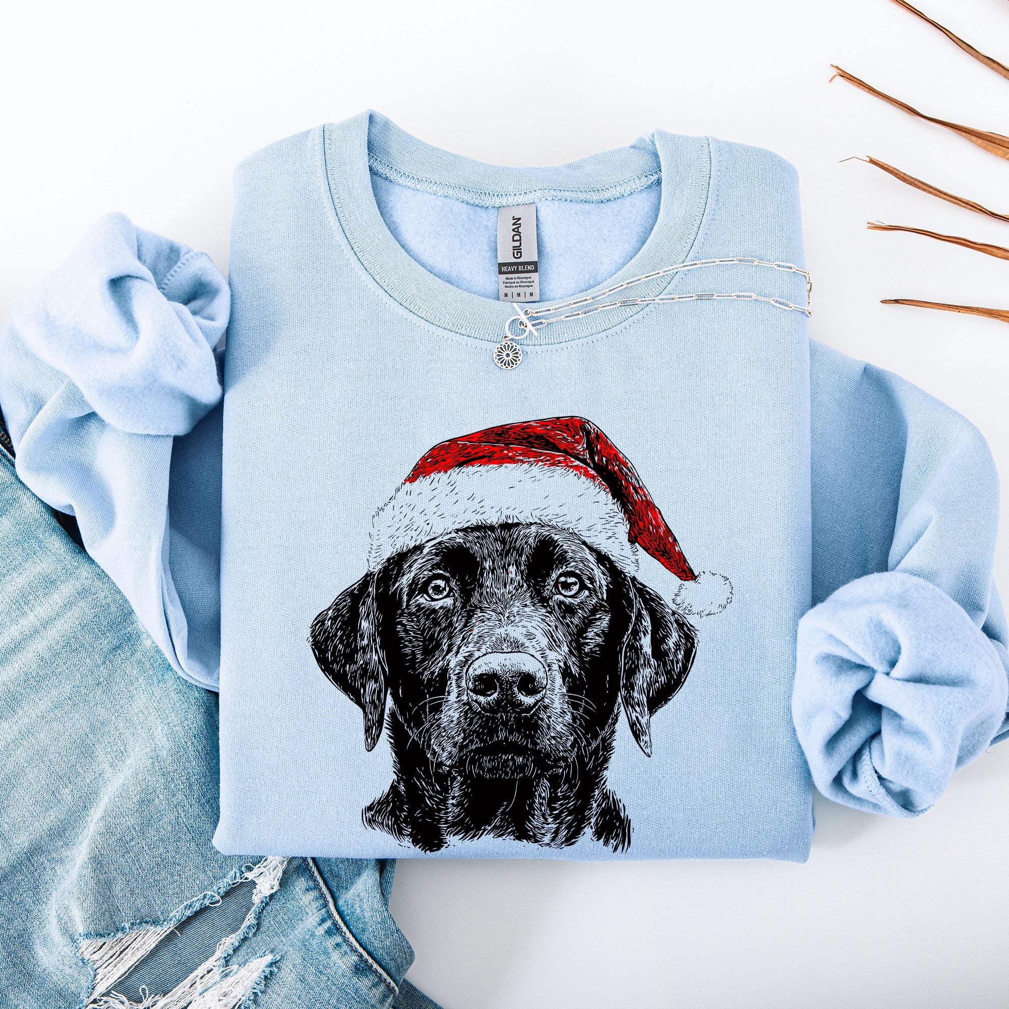 Black Lab, Santa, Labrador Dog, Christmas, Dog Lover, Pet Sweatshirt