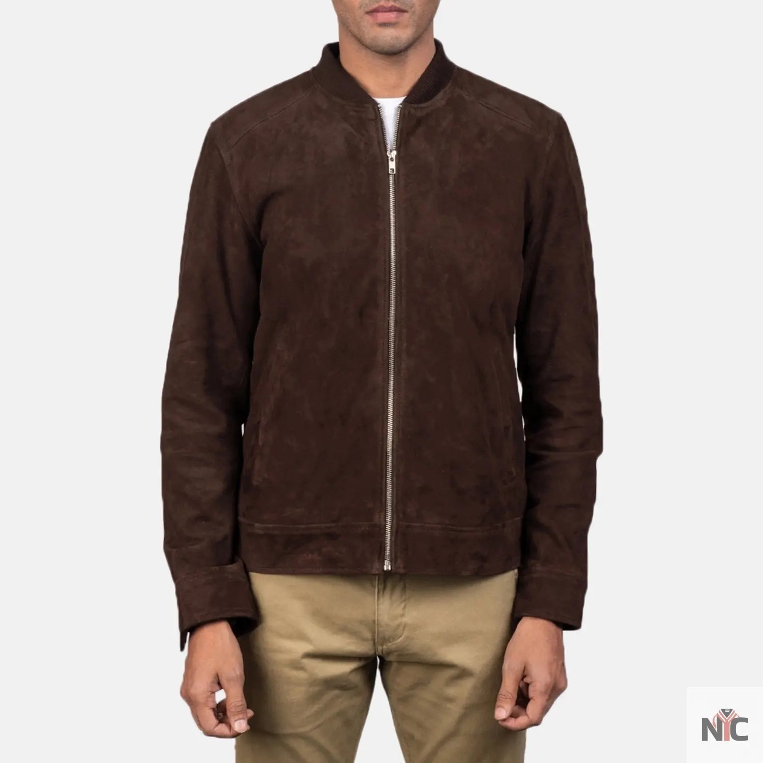 Blain Mocha Suede Bomber Jacket Clanton Jacket