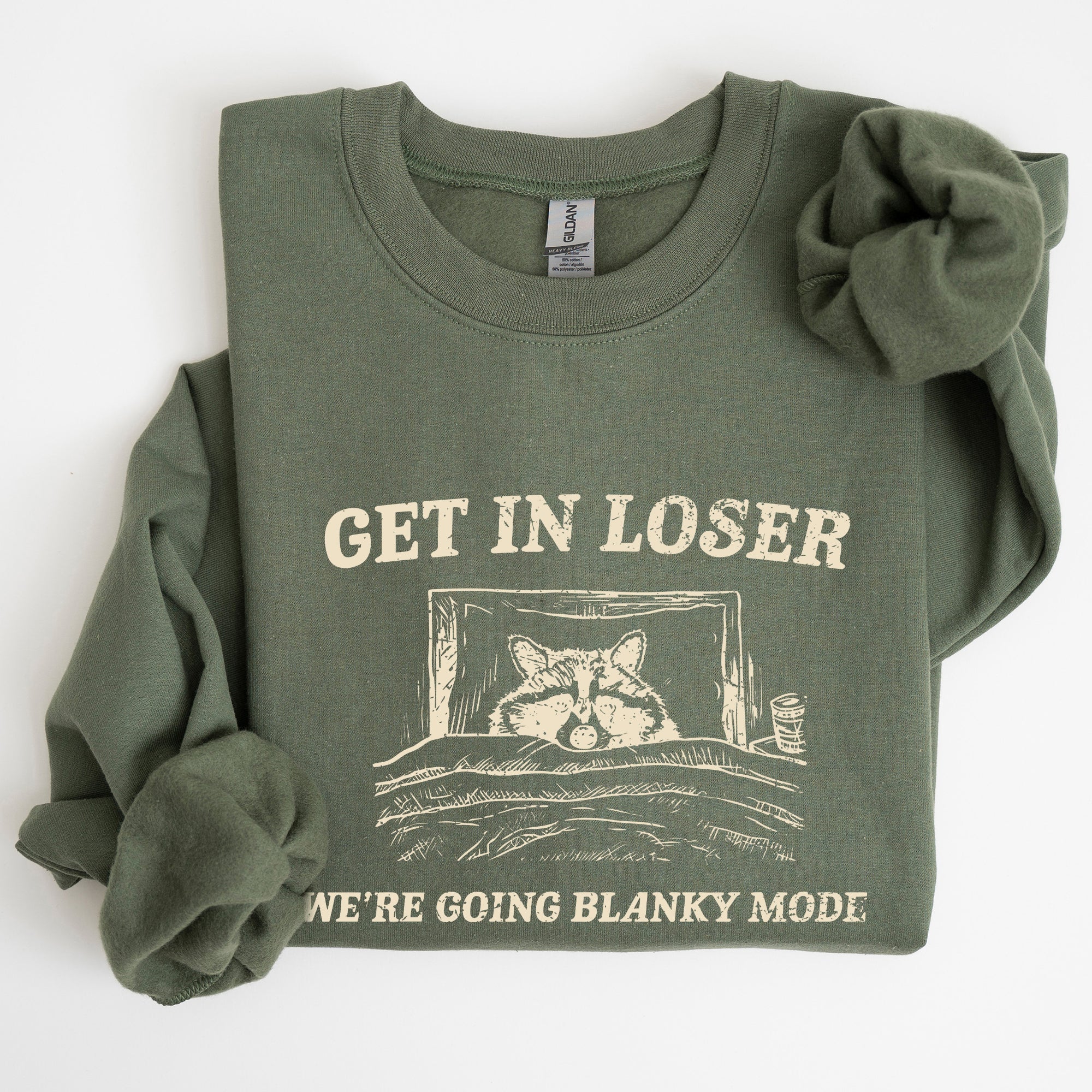 Blanky Mode, Raccoon, Meme, Aesthetic, Funny Sweatshirt