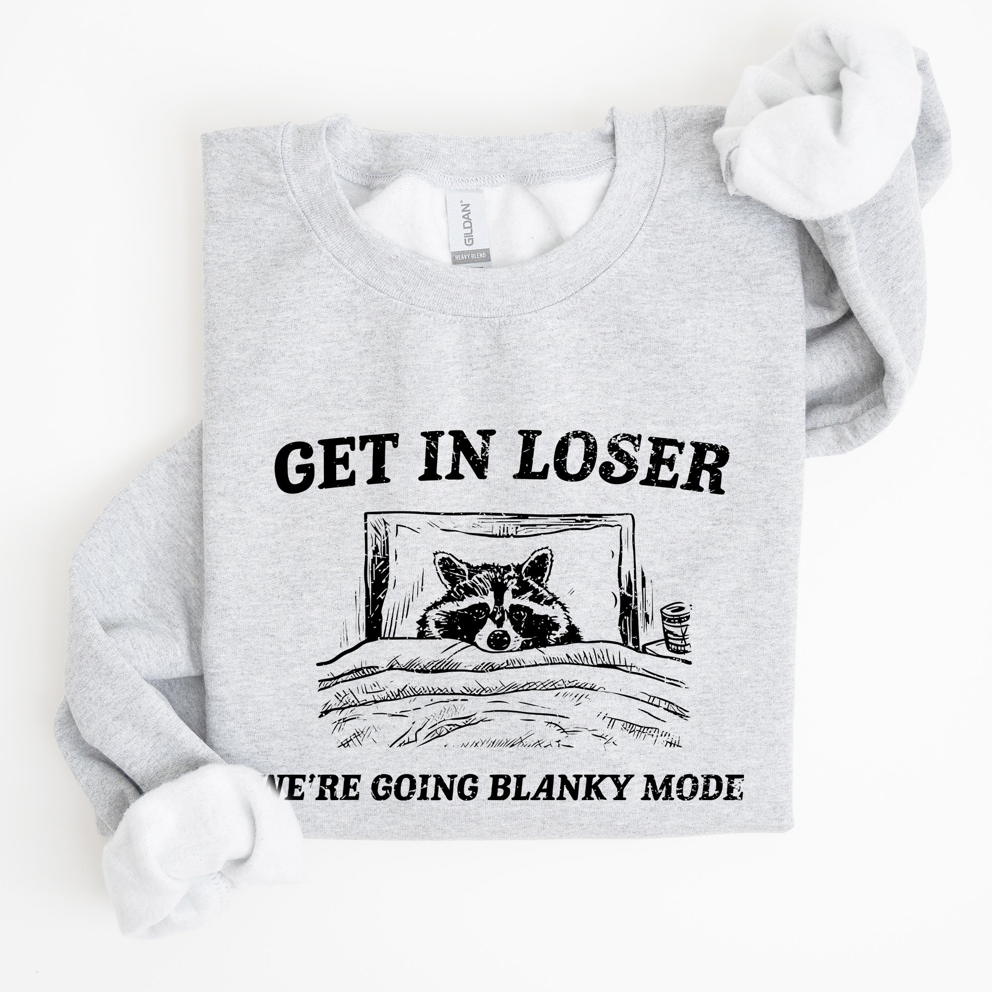 Blanky Mode, Raccoon, Meme, Aesthetic, Funny Sweatshirt