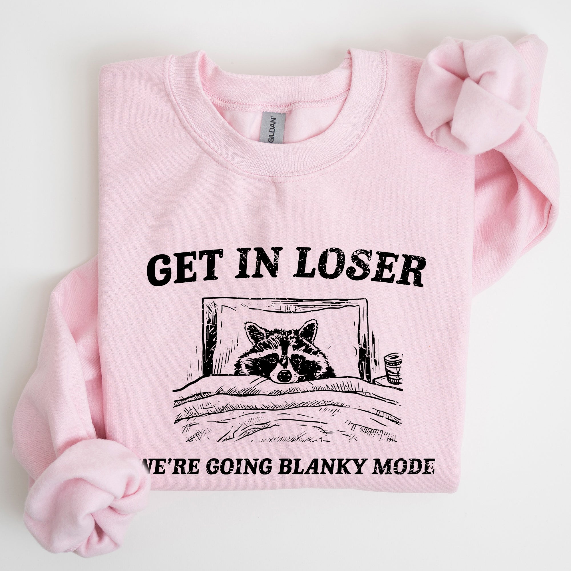 Blanky Mode, Raccoon, Meme, Aesthetic, Funny Sweatshirt