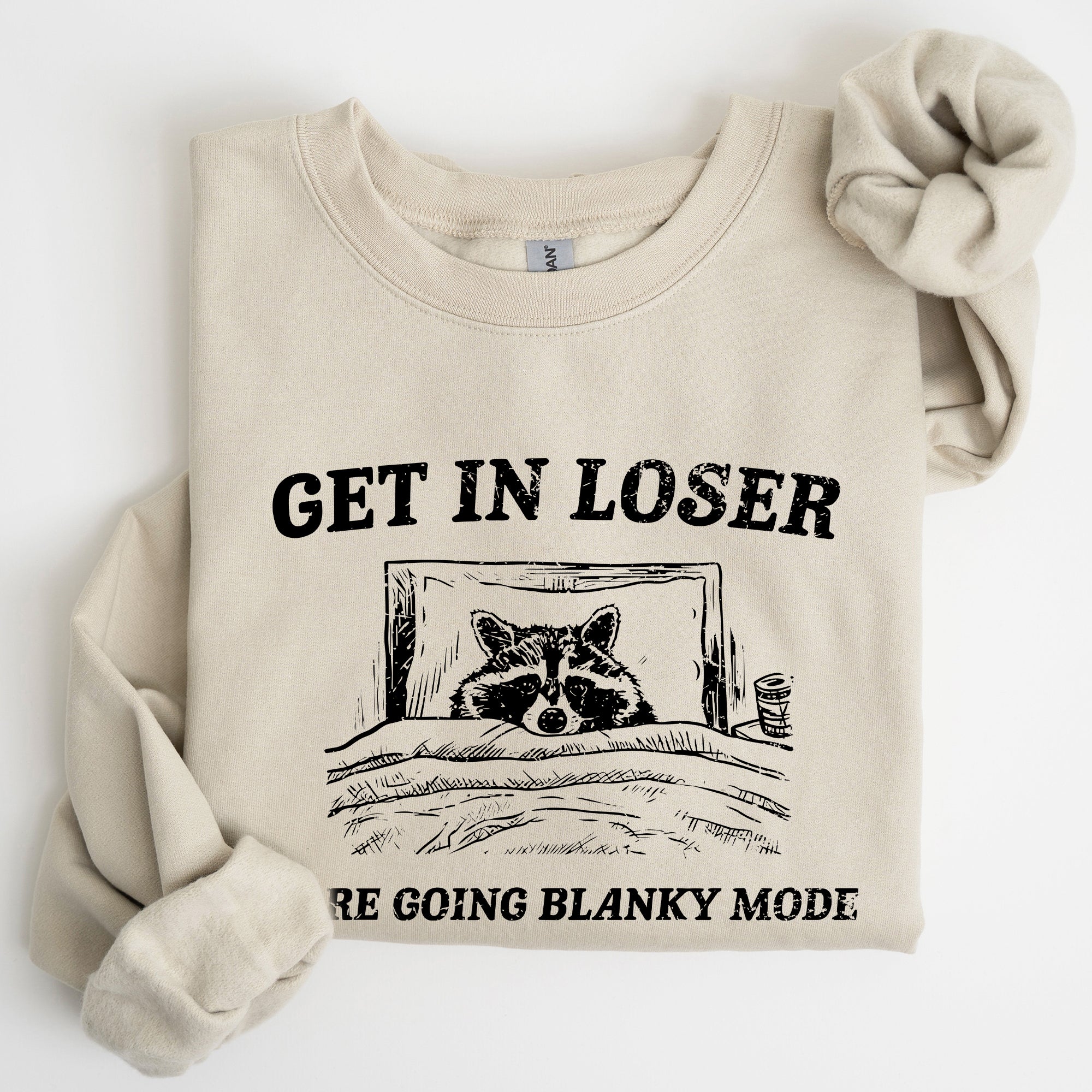 Blanky Mode, Raccoon, Meme, Aesthetic, Funny Sweatshirt