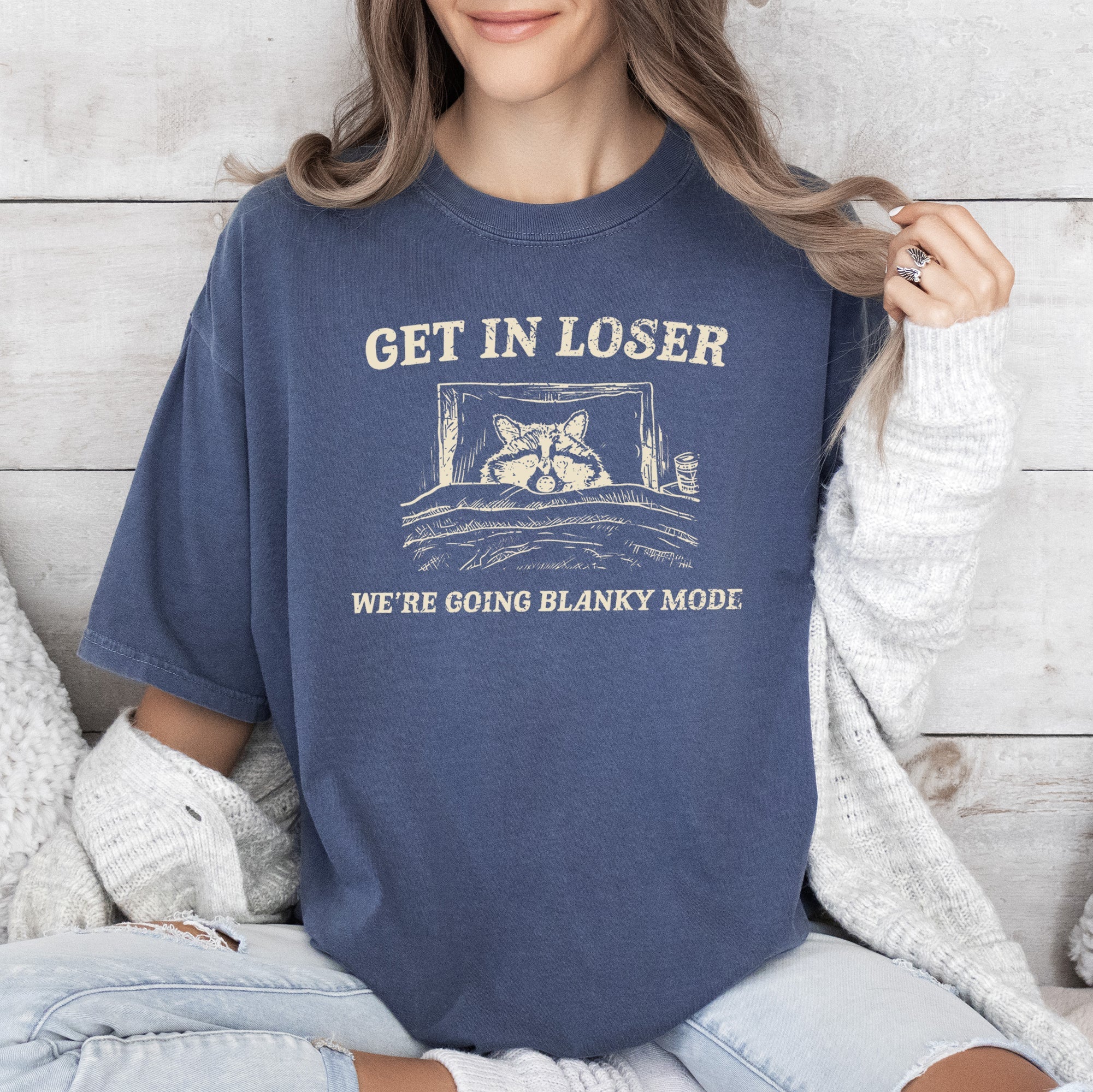 Blanky Mode, Raccoon, Meme, Aesthetic, Funny, Comfort Colors Tshirt