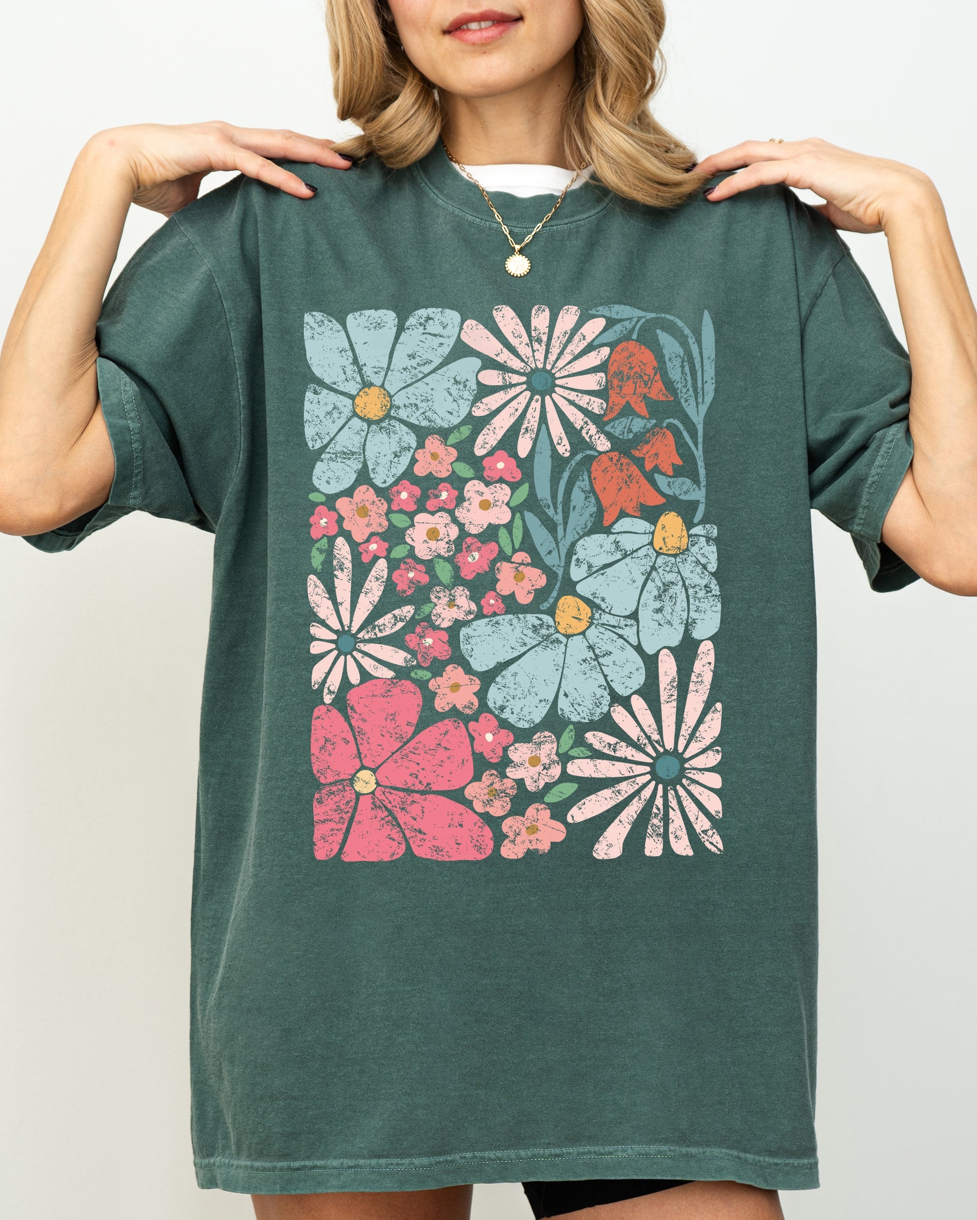 Blossoms, Gorgeous Abstract Flowers, Boho Floral Design, Summer Vibes, Gardening, Festival, Nature Shirt Comfort Colors T-Shirt