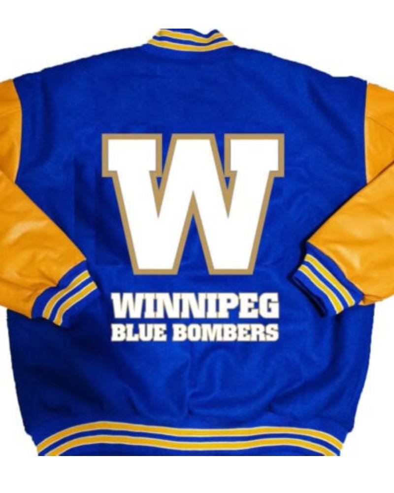 Blue Gold Winnipeg Blue Bombers CFL Varsity Jacket