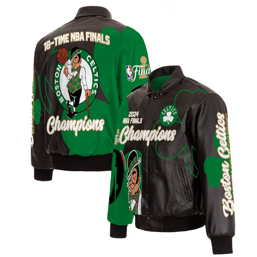 Boston Celtics 2024 NBA Finals Champions Leather Jacket - Trendy Layer