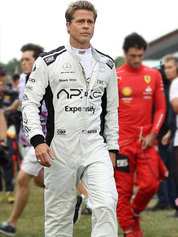 Brad Pitt F1 Racer White Jumpsuit