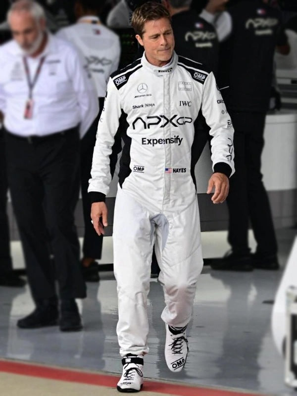 Brad Pitt F1 Racer White Jumpsuit