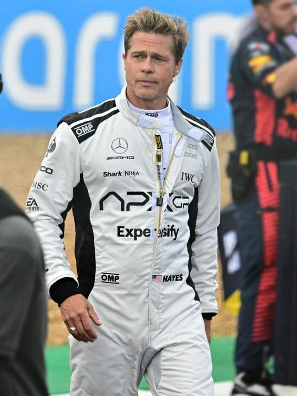 Brad Pitt F1 Racer White Jumpsuit