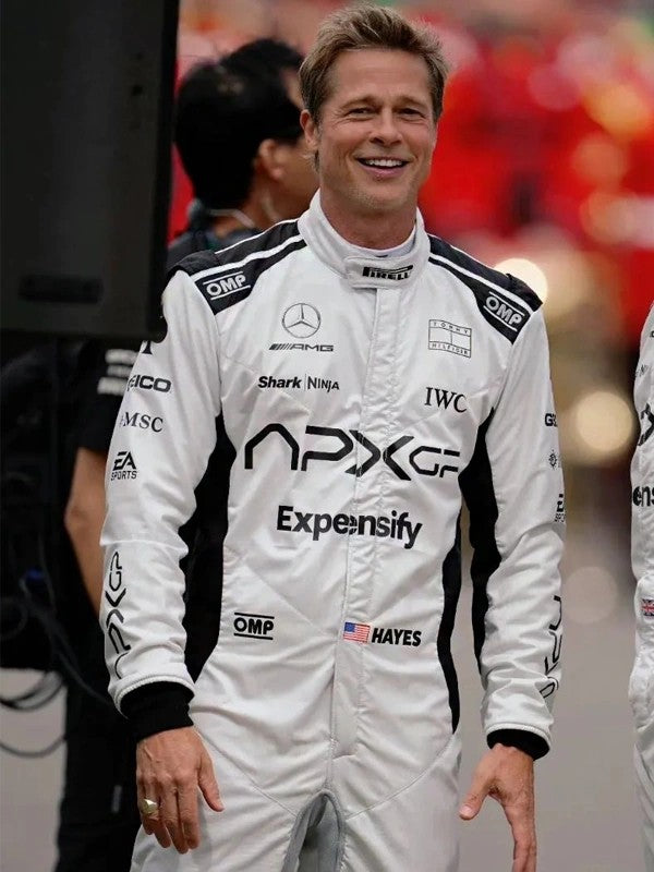 Brad Pitt F1 Racer White Jumpsuit