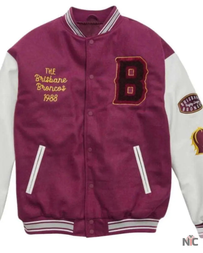 Brisbane Broncos 2023 NRL Varsity Jacket Clanton Jacket