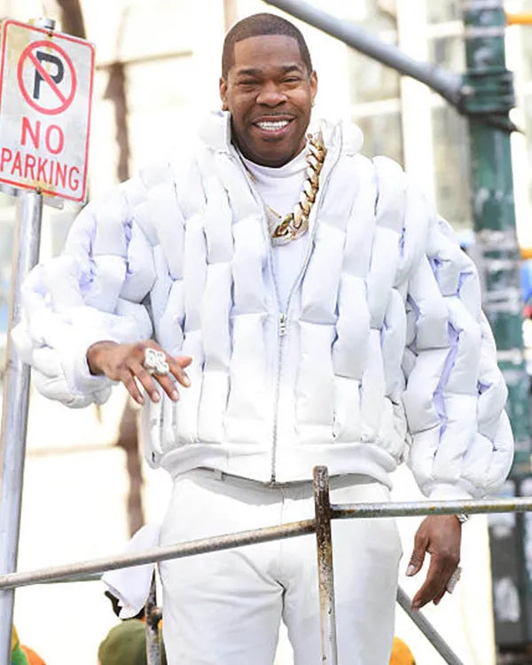 Busta Rhymes Thanksgiving Day Parade White Jacket