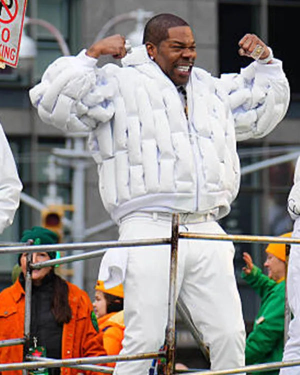 Busta Rhymes Thanksgiving Day Parade White Jacket