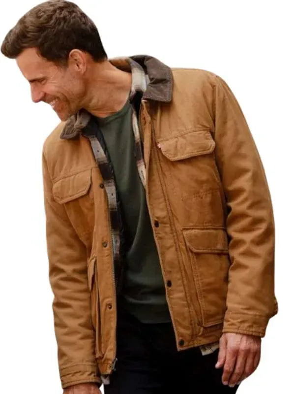 Cameron Mathison Home Sweet Christmas 2024 Brown Jacket